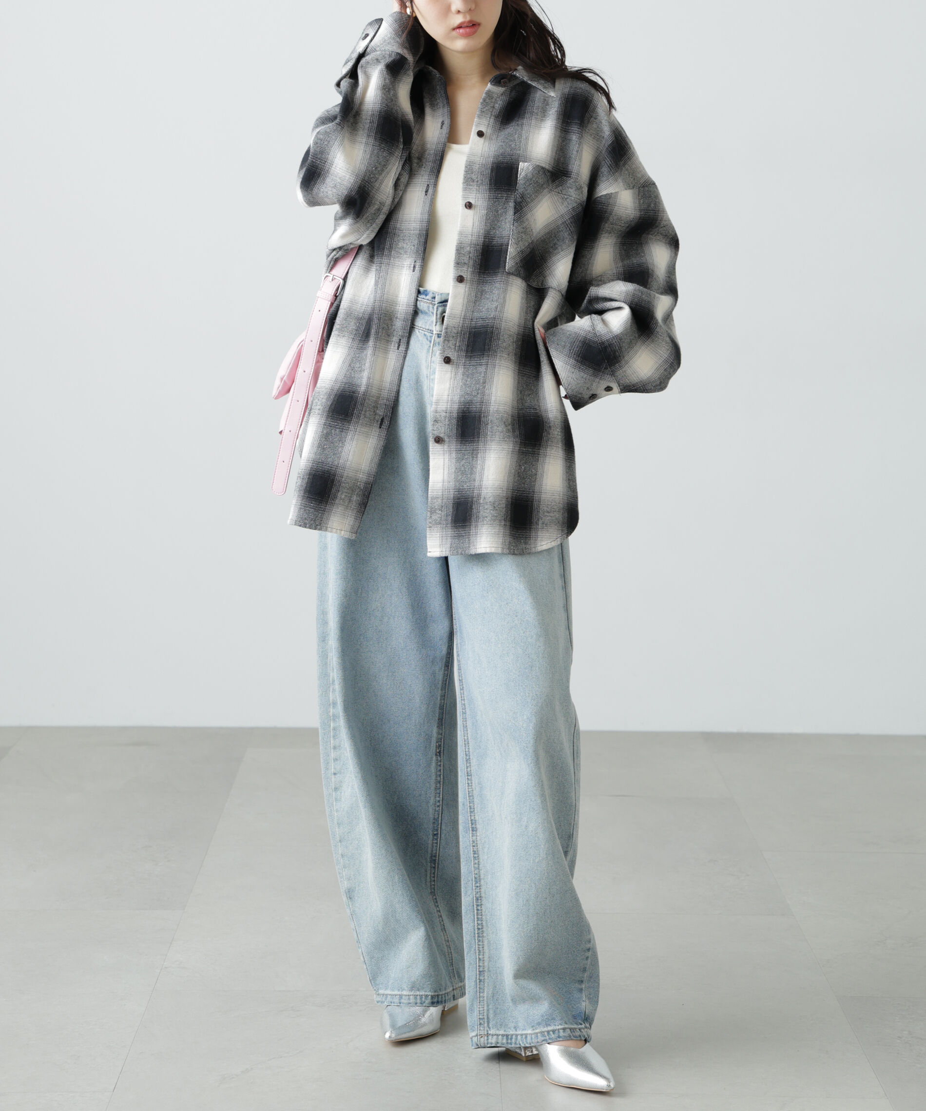  「ヴィンテージ風チェックオーバーシャツ」|シャツ・ブラウス|