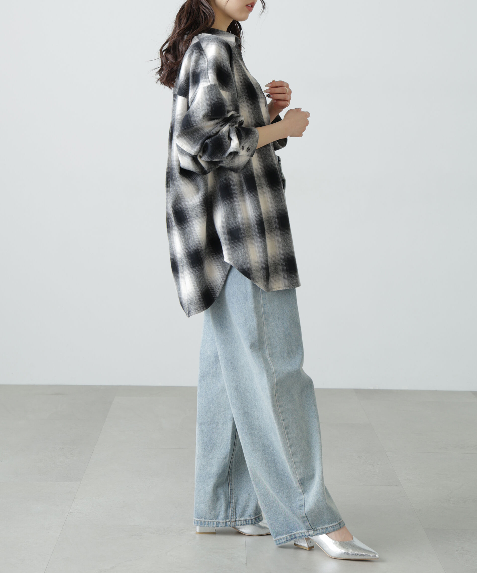  「ヴィンテージ風チェックオーバーシャツ」|シャツ・ブラウス|