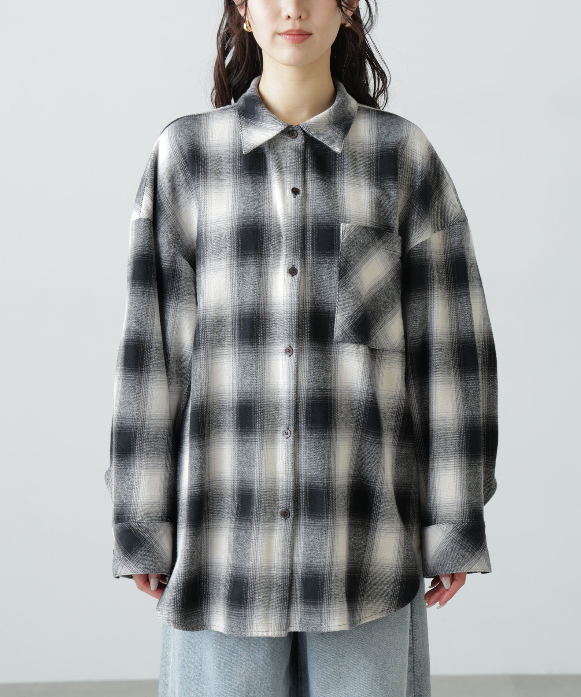  「ヴィンテージ風チェックオーバーシャツ」|シャツ・ブラウス|