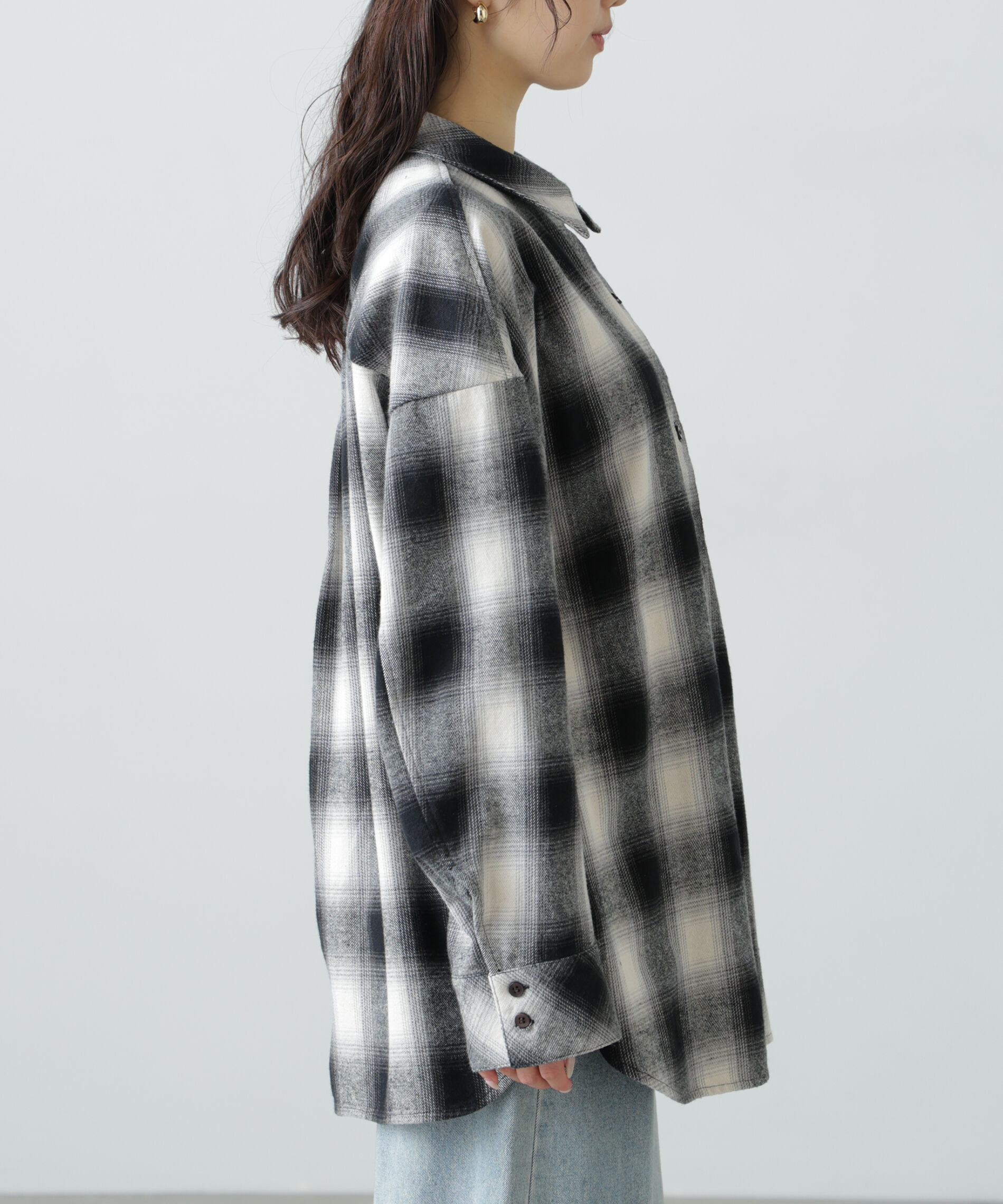 「ヴィンテージ風チェックオーバーシャツ」|シャツ・ブラウス|