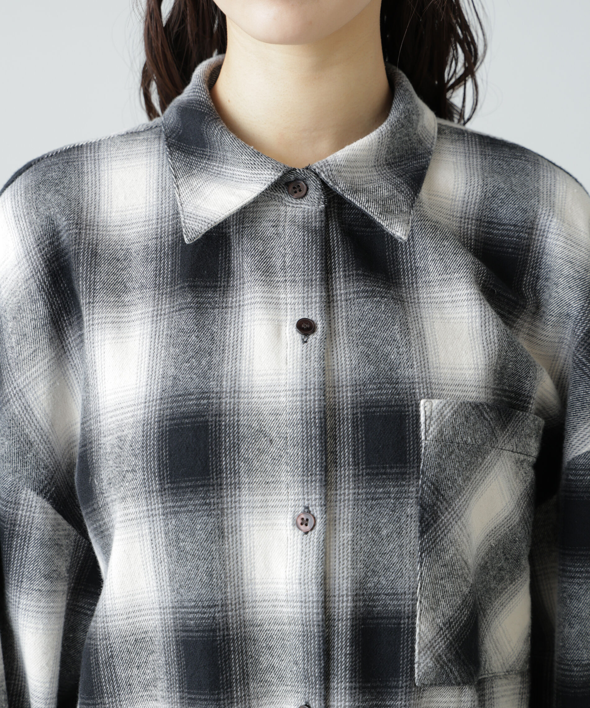  「ヴィンテージ風チェックオーバーシャツ」|シャツ・ブラウス|