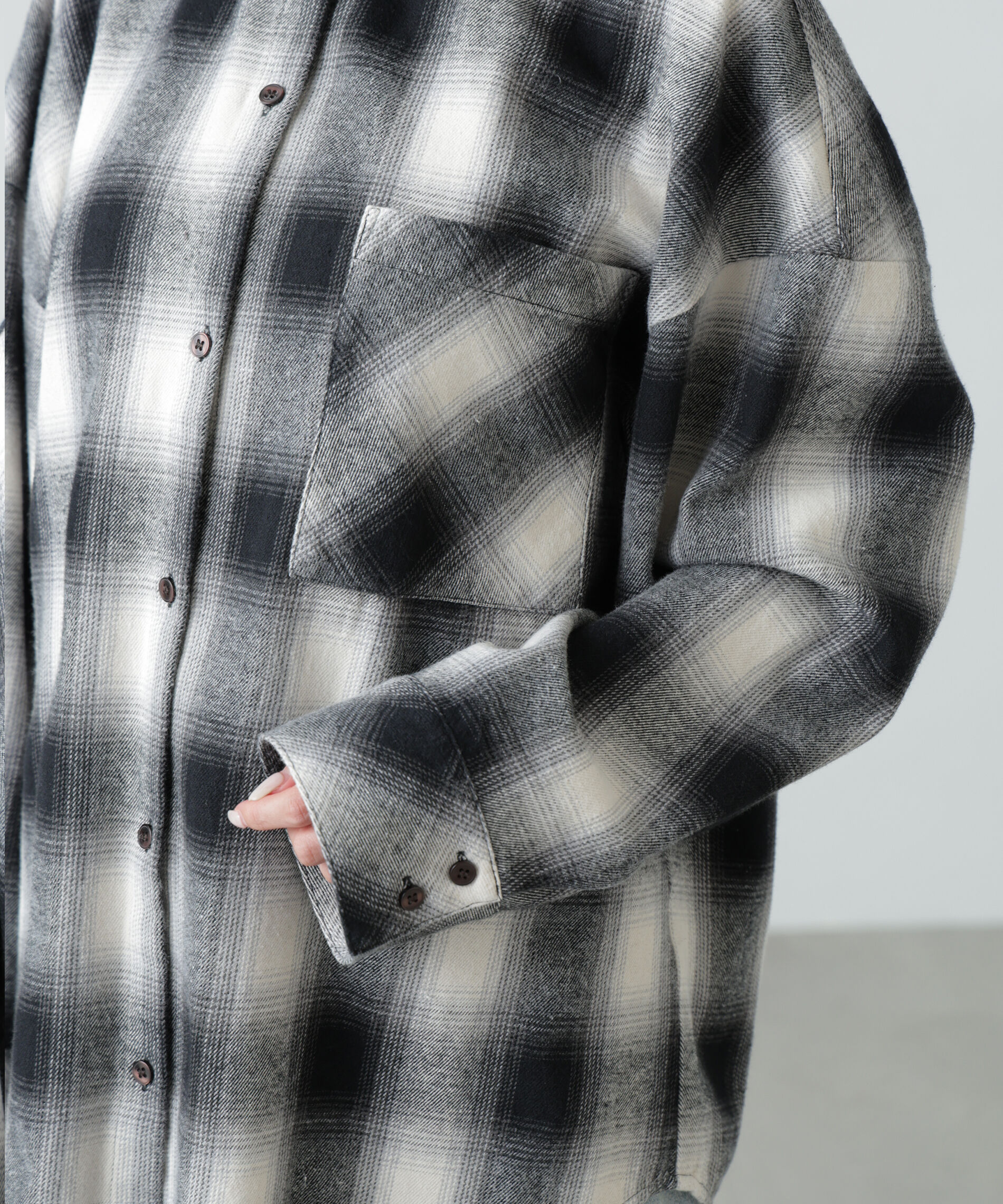  「ヴィンテージ風チェックオーバーシャツ」|シャツ・ブラウス|