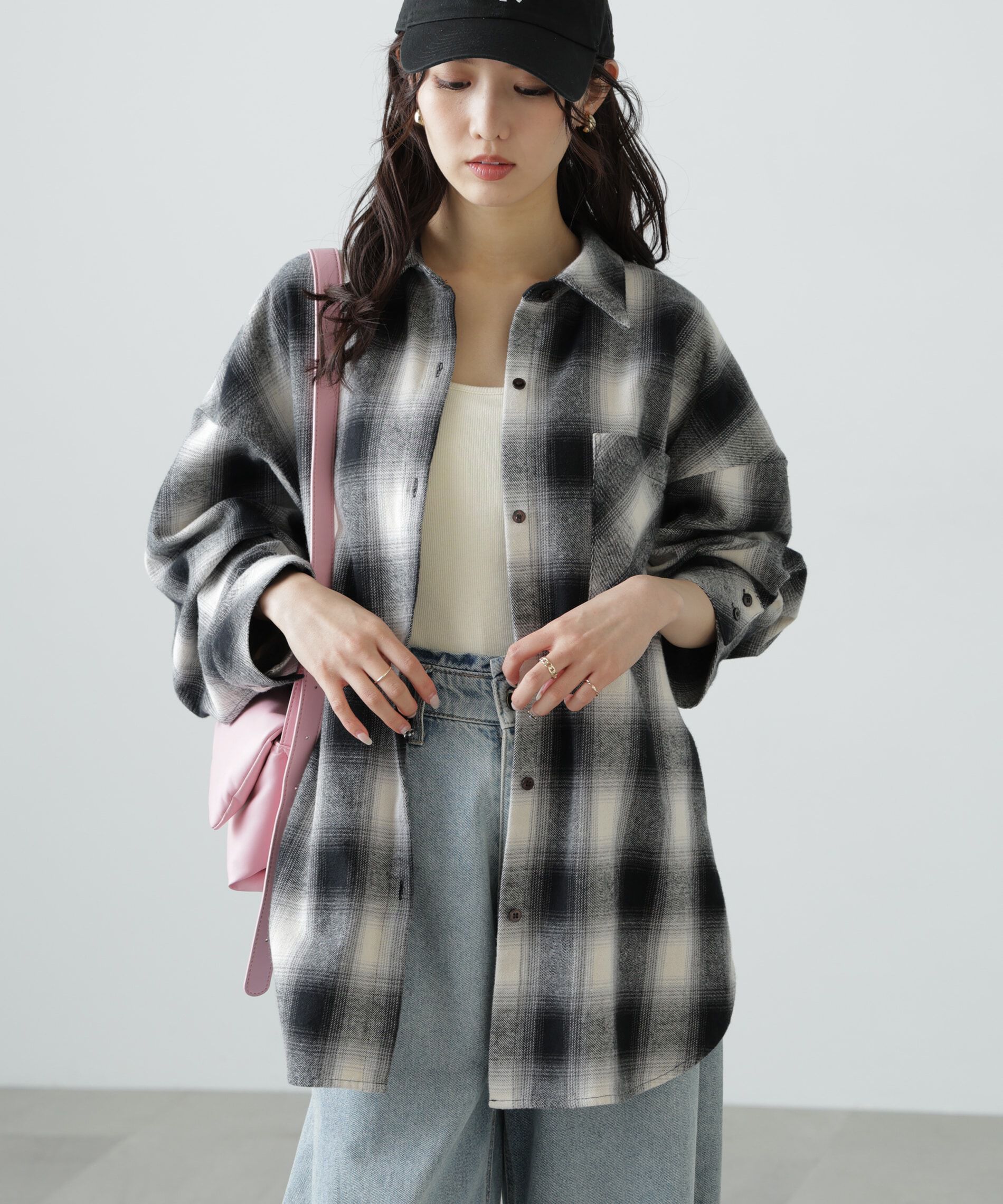  「ヴィンテージ風チェックオーバーシャツ」|シャツ・ブラウス|