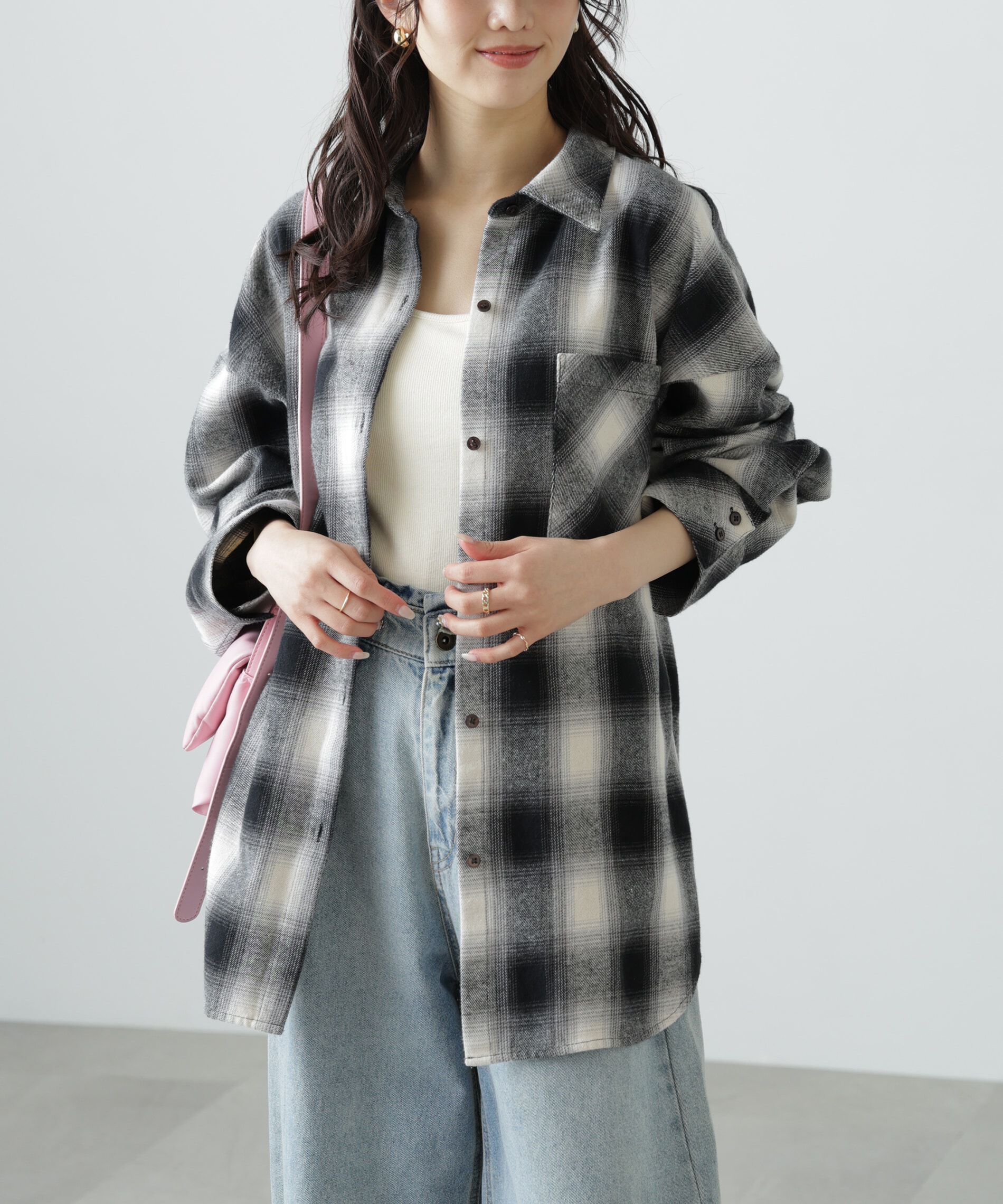  「ヴィンテージ風チェックオーバーシャツ」|シャツ・ブラウス|