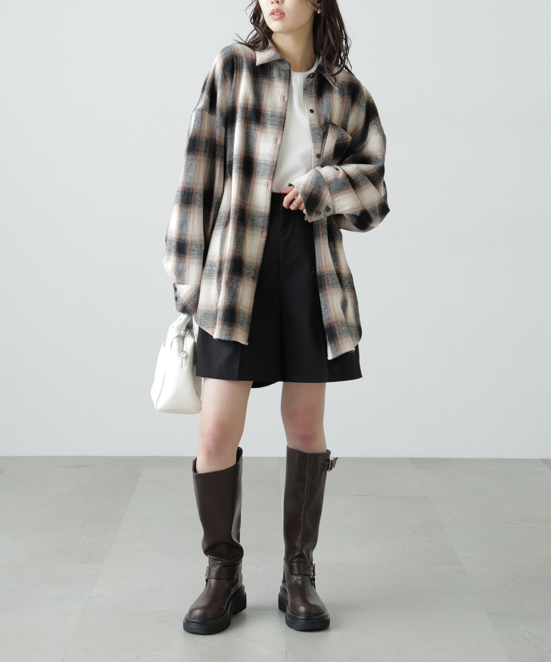  「ヴィンテージ風チェックオーバーシャツ」|シャツ・ブラウス|