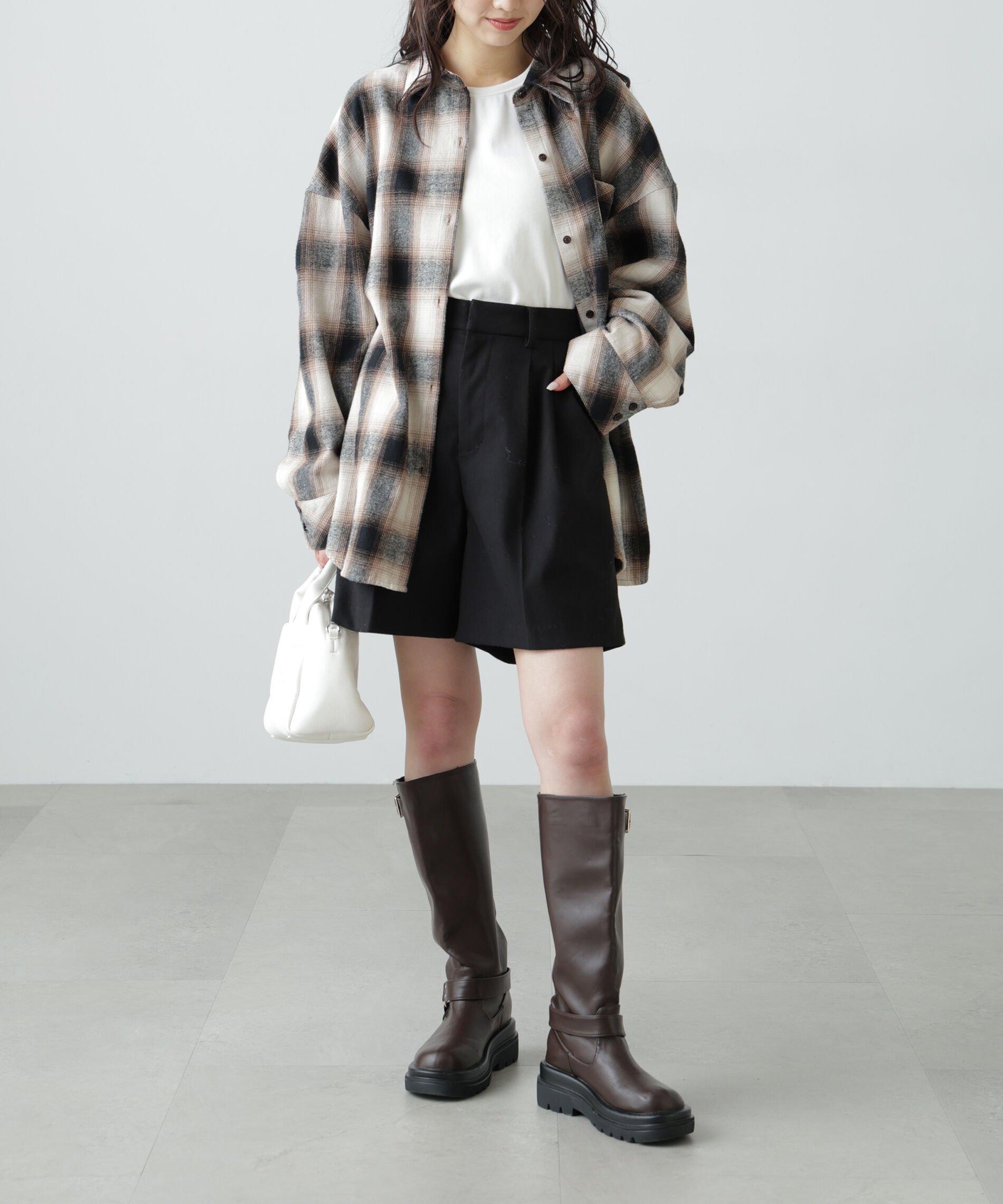  「ヴィンテージ風チェックオーバーシャツ」|シャツ・ブラウス|