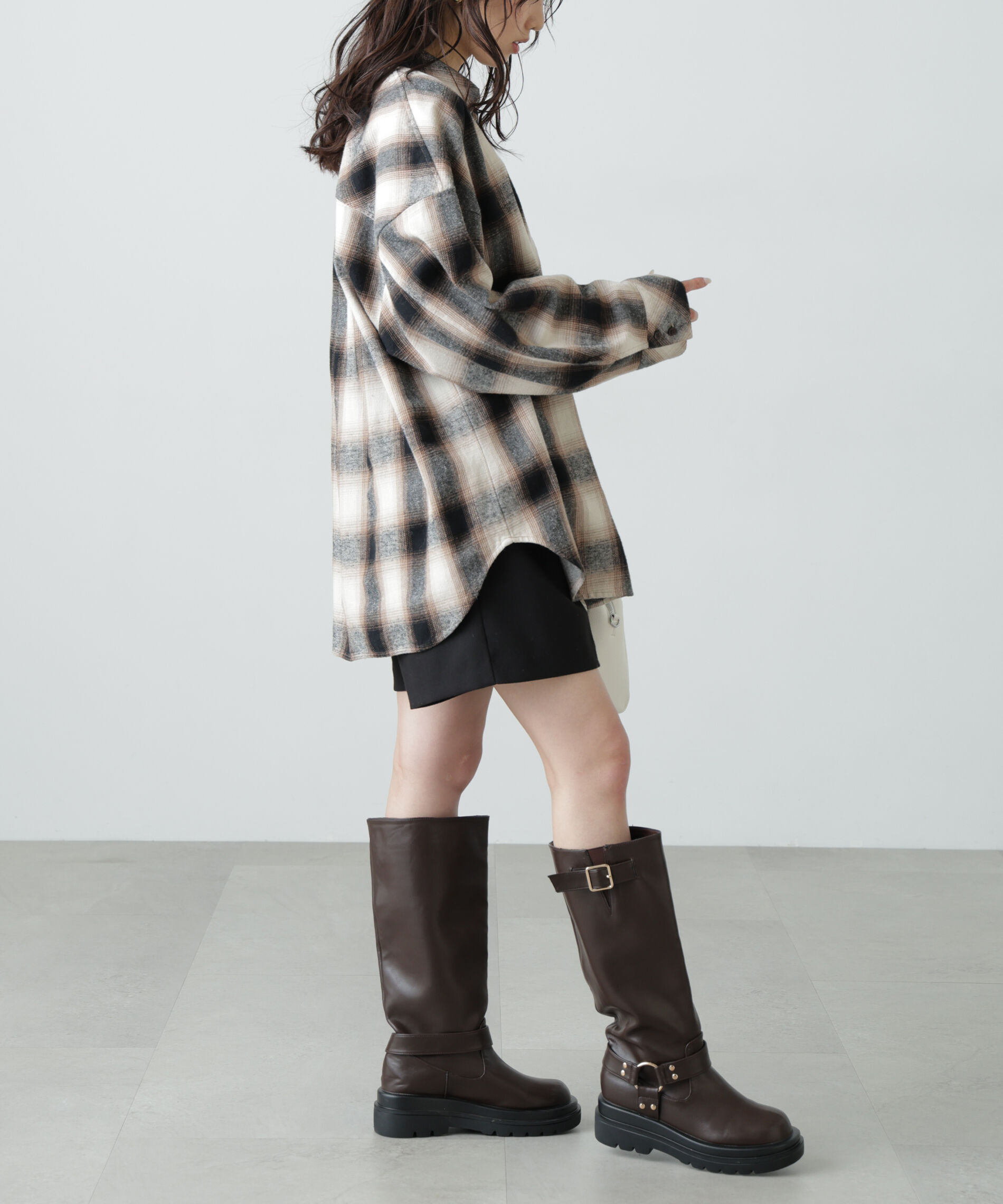  「ヴィンテージ風チェックオーバーシャツ」|シャツ・ブラウス|