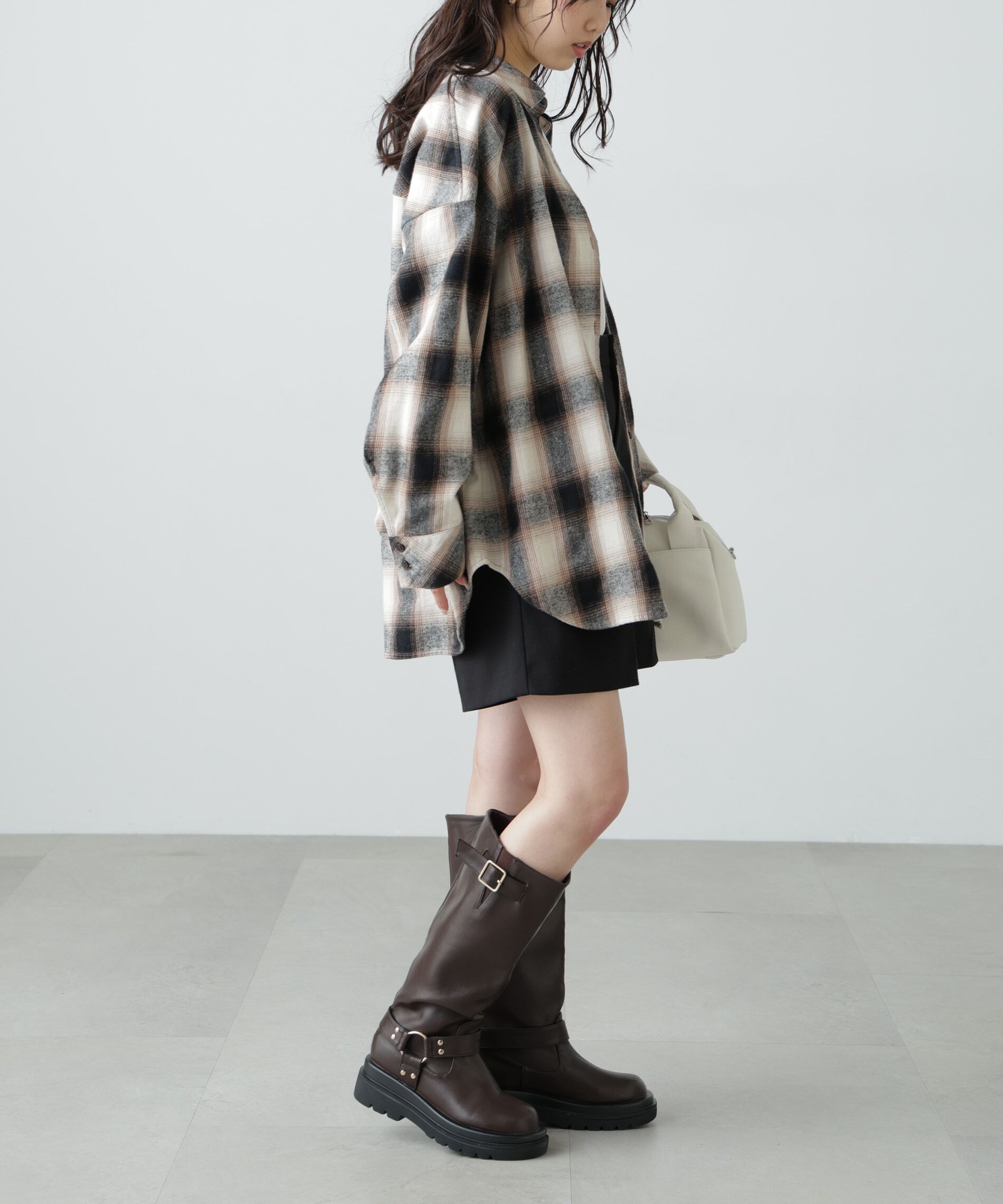  「ヴィンテージ風チェックオーバーシャツ」|シャツ・ブラウス|