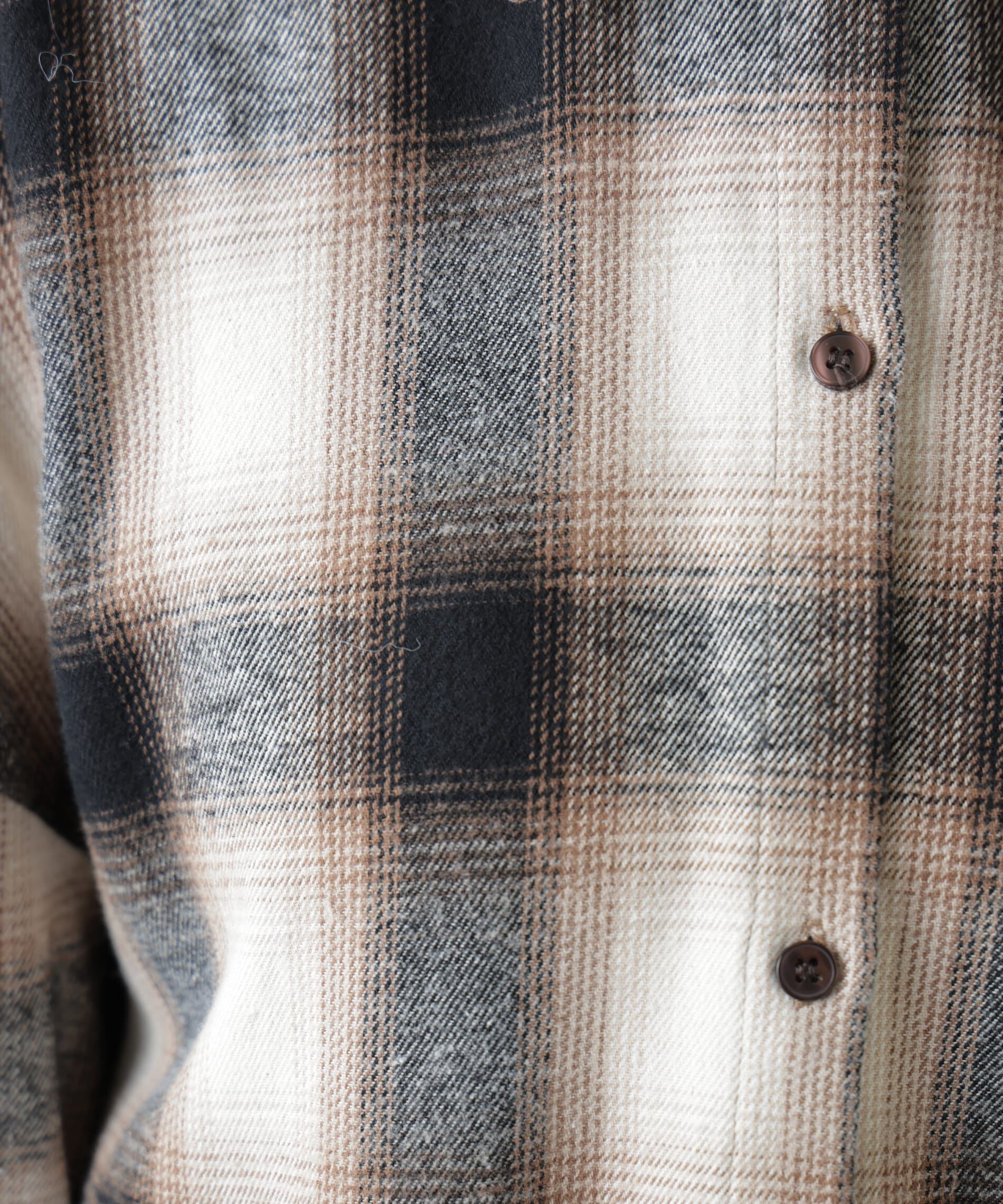  「ヴィンテージ風チェックオーバーシャツ」|シャツ・ブラウス|