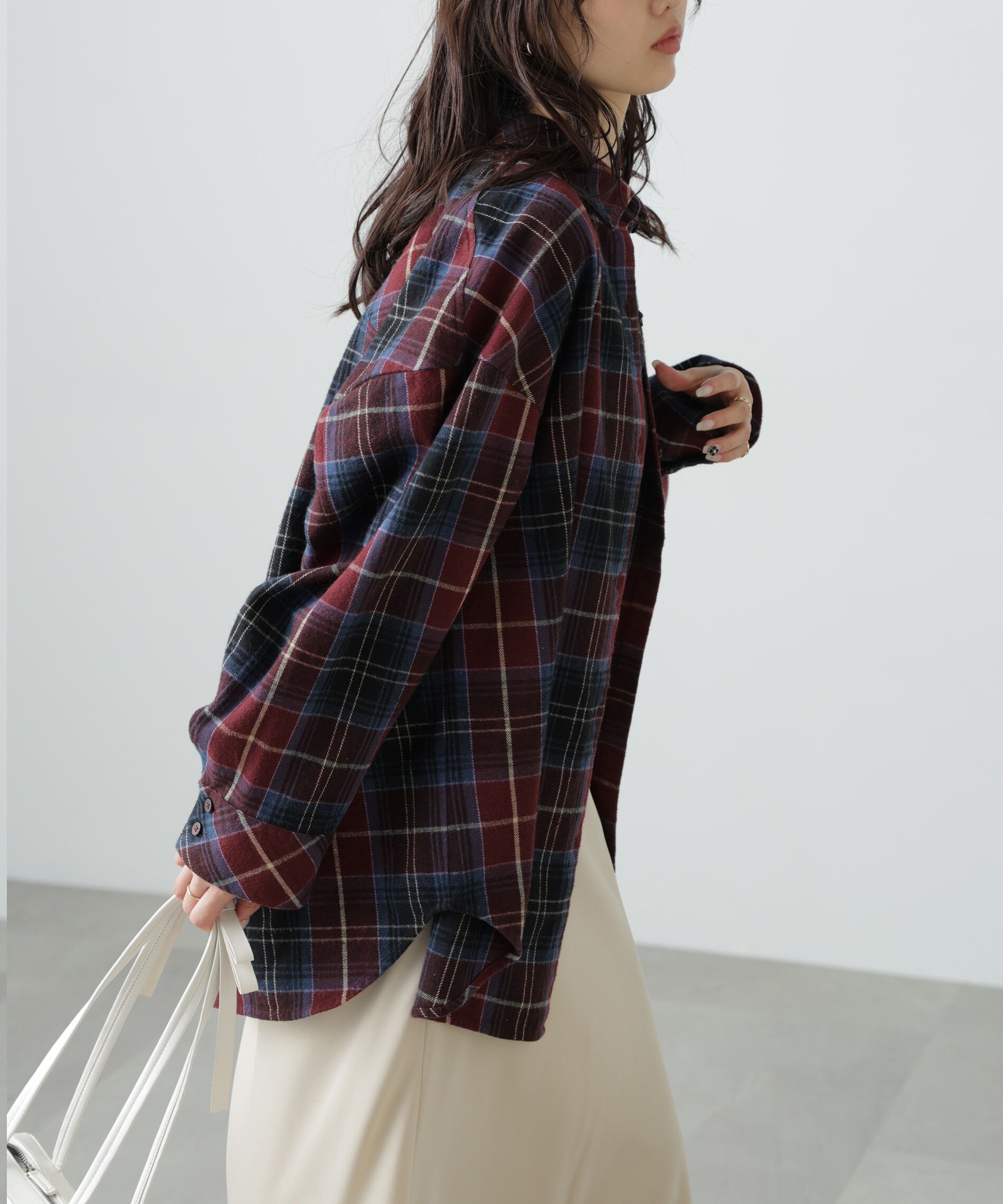  「ヴィンテージ風チェックオーバーシャツ」|シャツ・ブラウス|