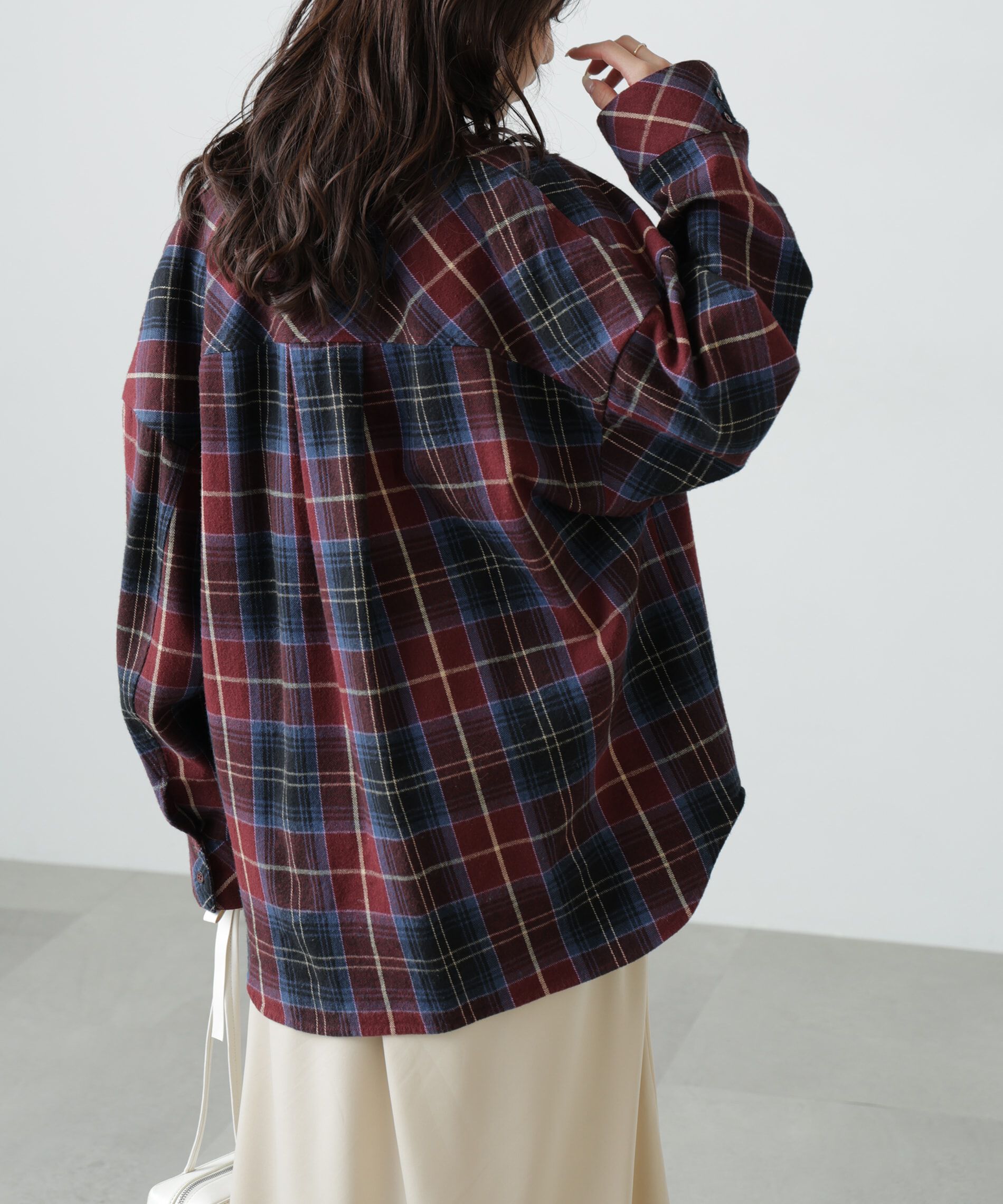  「ヴィンテージ風チェックオーバーシャツ」|シャツ・ブラウス|