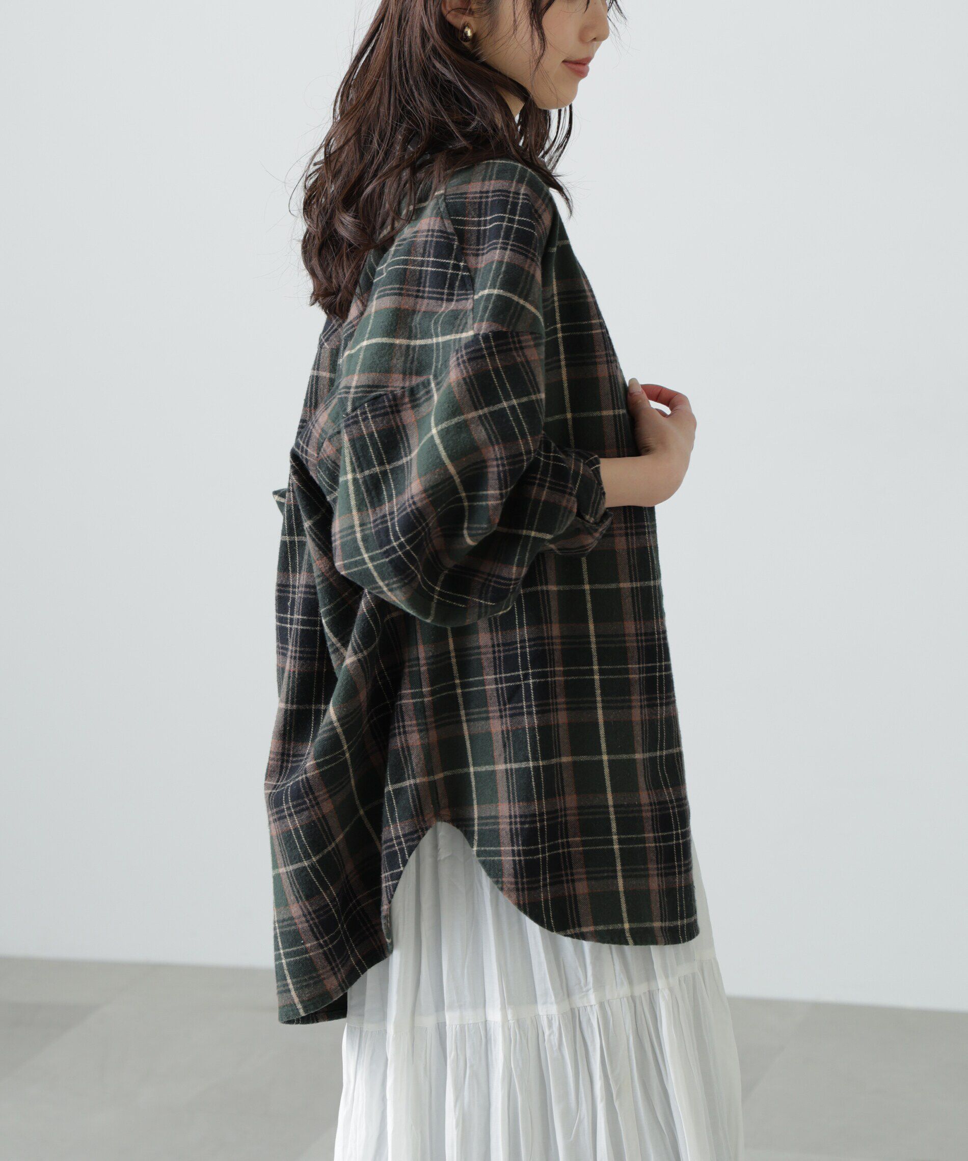  「ヴィンテージ風チェックオーバーシャツ」|シャツ・ブラウス|