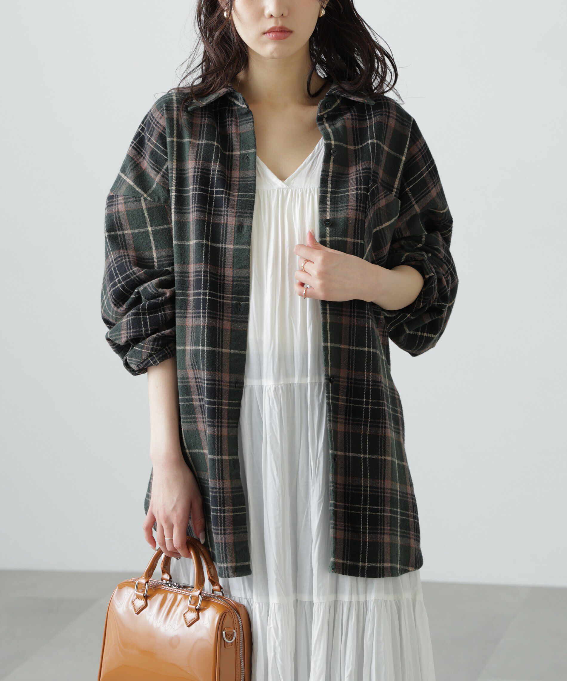  「ヴィンテージ風チェックオーバーシャツ」|シャツ・ブラウス|