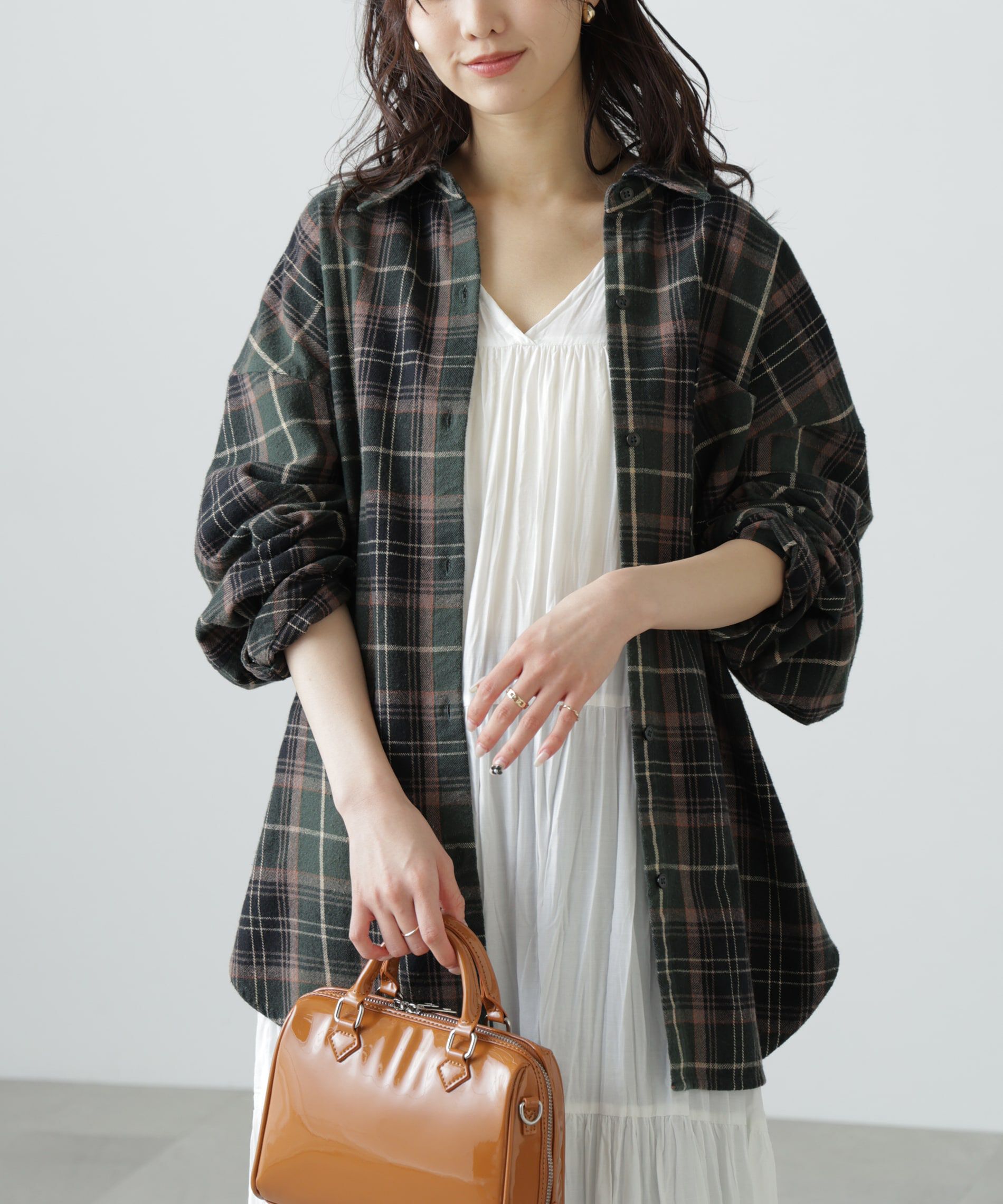  「ヴィンテージ風チェックオーバーシャツ」|シャツ・ブラウス|