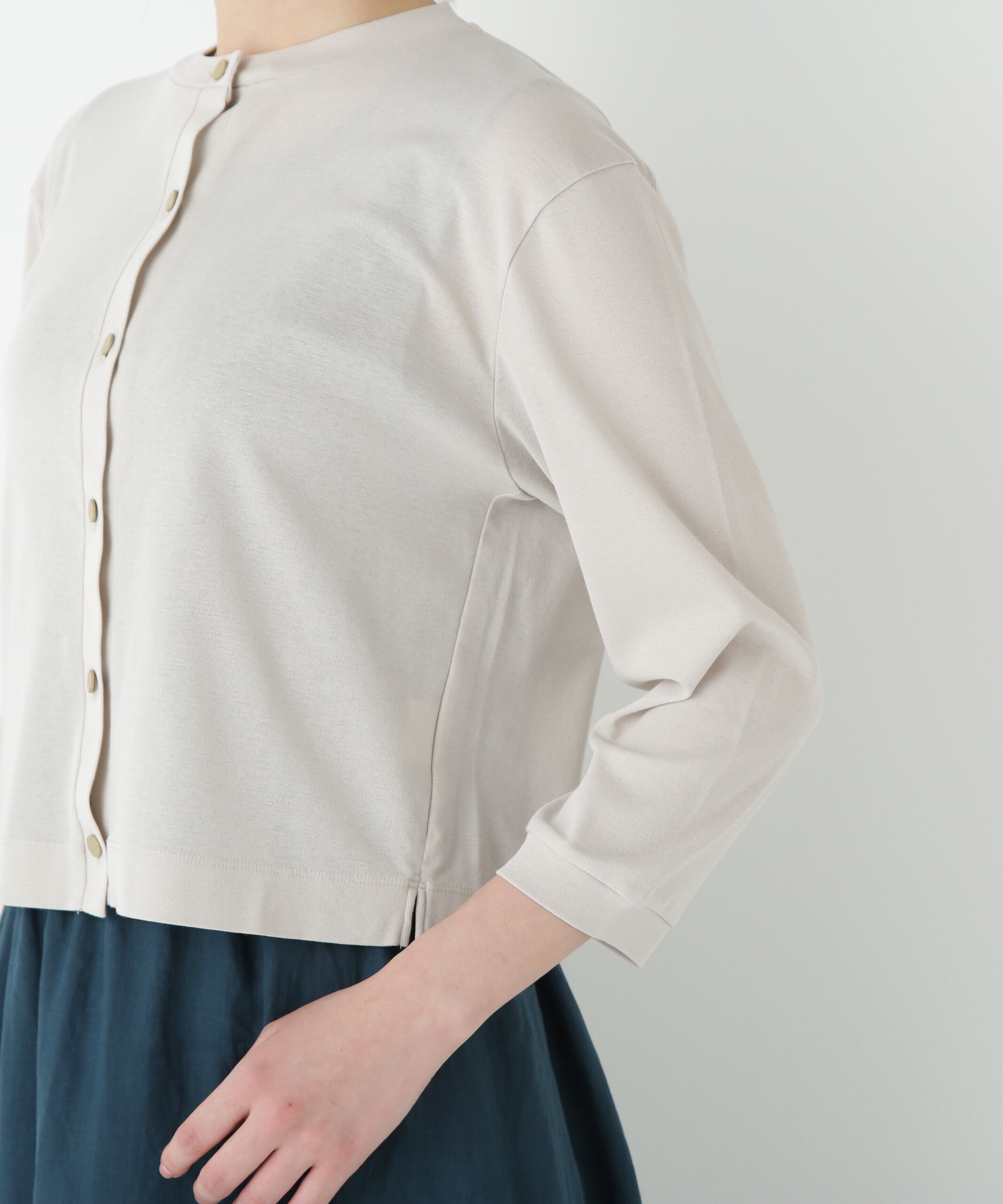  「◆クルーネックフライスカットソーカーディガン」|Tシャツ・カットソー|