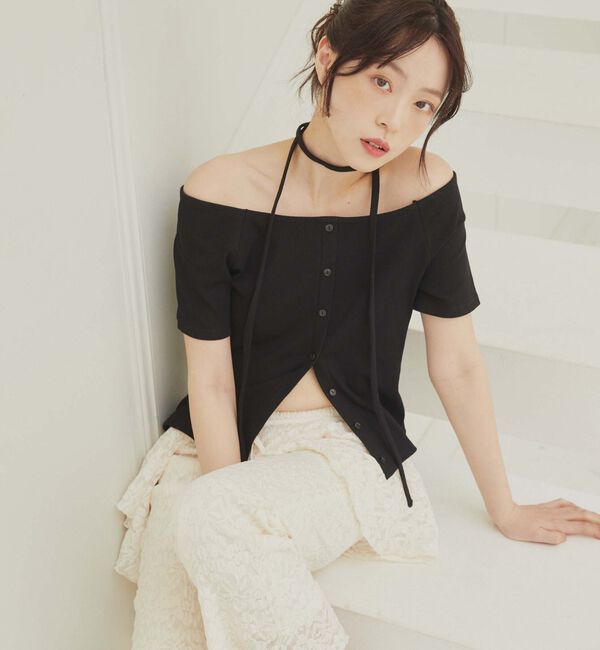 archives「ＦボタンオフショルリブＴＯＰＳ」|Tシャツ・カットソー|