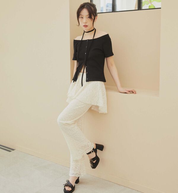 archives「ＦボタンオフショルリブＴＯＰＳ」|Tシャツ・カットソー|