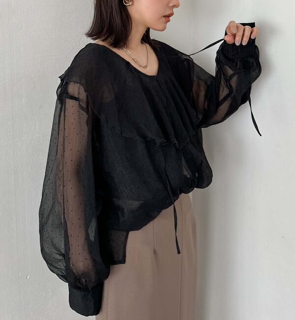 Doux archives「シアードットフリルブラウス」|シャツ・ブラウス|