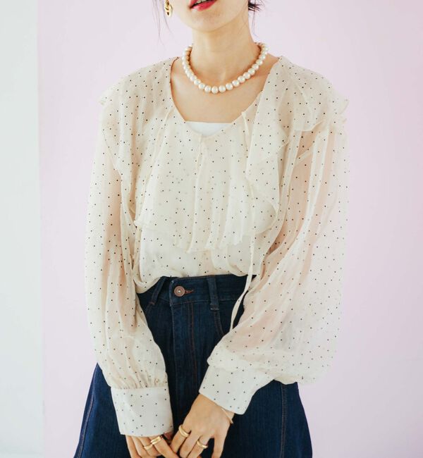 Doux archives「シアードットフリルブラウス」|シャツ・ブラウス|