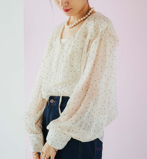 Doux archives「シアードットフリルブラウス」|シャツ・ブラウス|