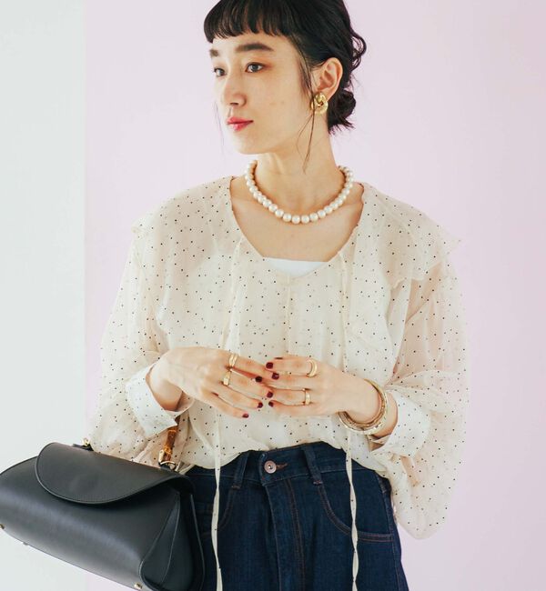 Doux archives「シアードットフリルブラウス」|シャツ・ブラウス|