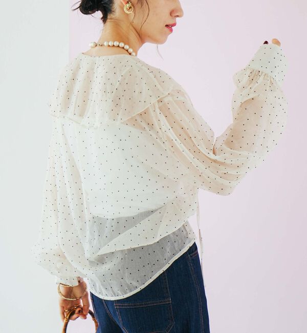 Doux archives「シアードットフリルブラウス」|シャツ・ブラウス|