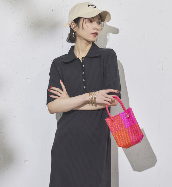 Doux archives「衿付カットリブワンピース」|ワンピース|