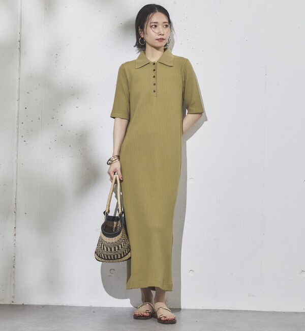 Doux archives「衿付カットリブワンピース」|ワンピース|