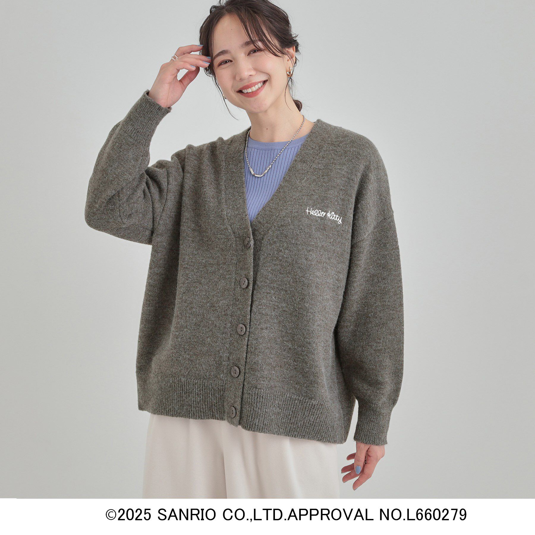 SHOO･LA･RUE「【HELLO KITTY コラボ】Vネックジャカードカーディガン」|カーディガン|