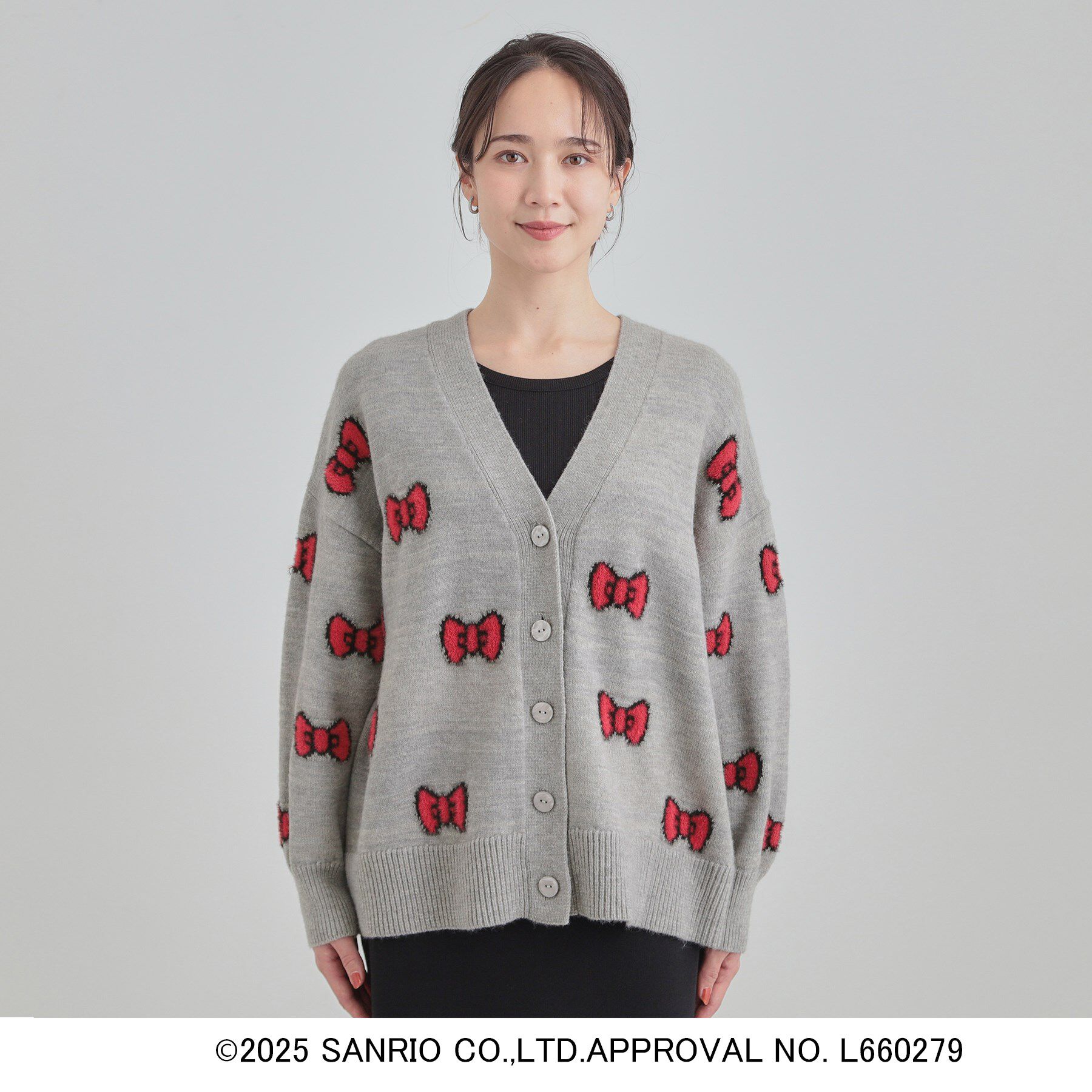 SHOO･LA･RUE「【HELLO KITTY コラボ】Vネックジャカードカーディガン」|カーディガン|