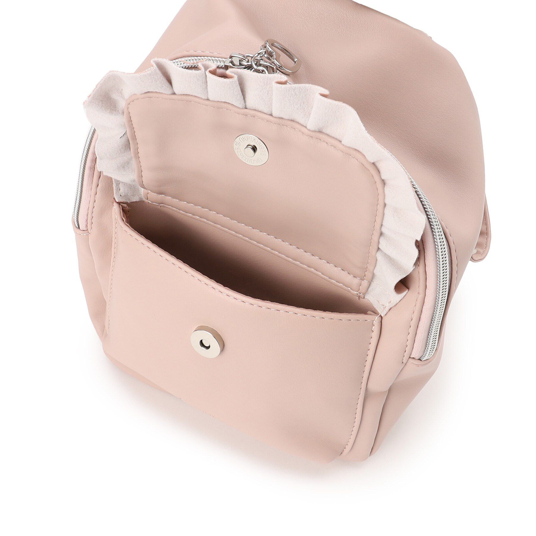 Ober Tashe「量産地雷 スタッズ南京錠付きフリルハートミニリュック」|リュック|