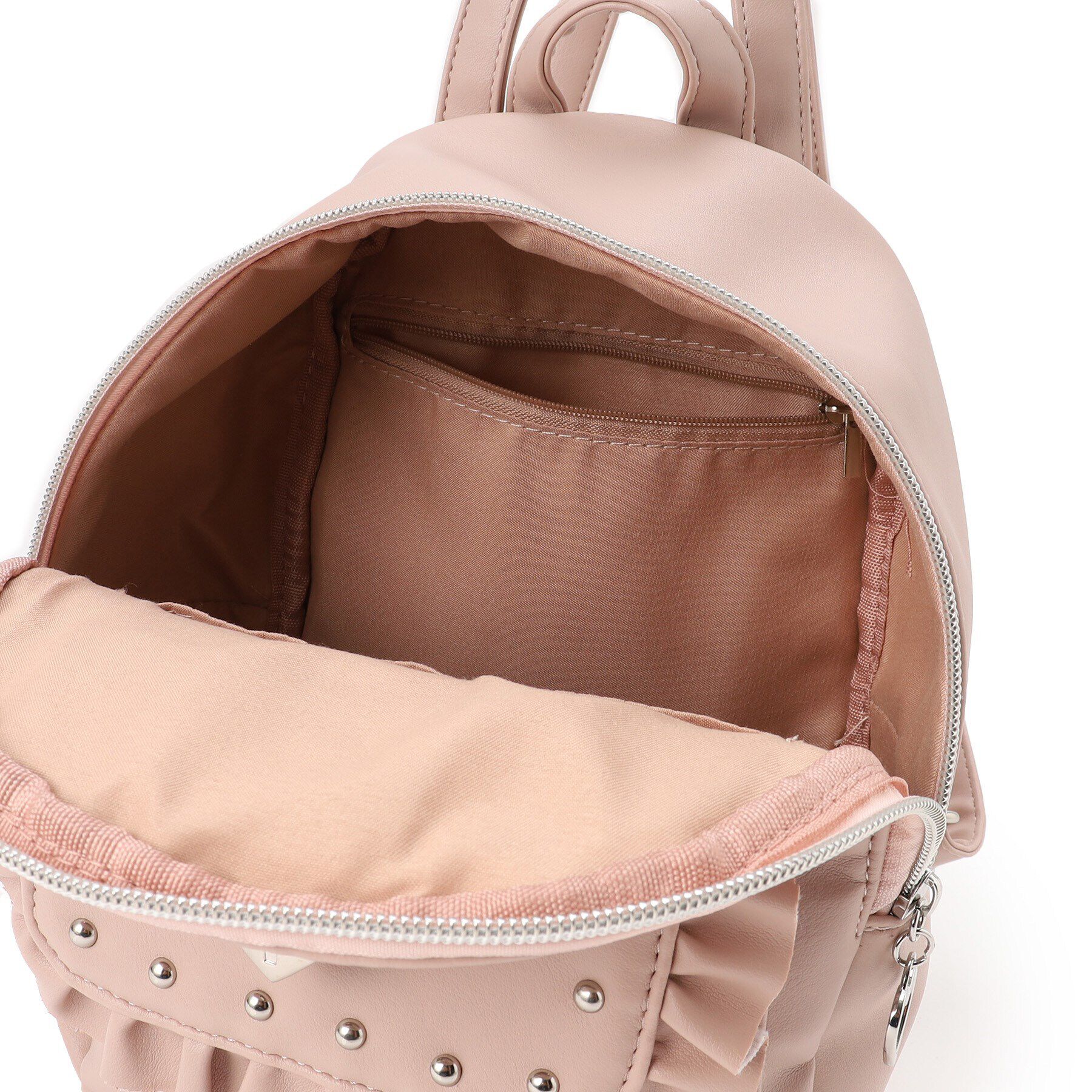 Ober Tashe「量産地雷 スタッズ南京錠付きフリルハートミニリュック」|リュック|