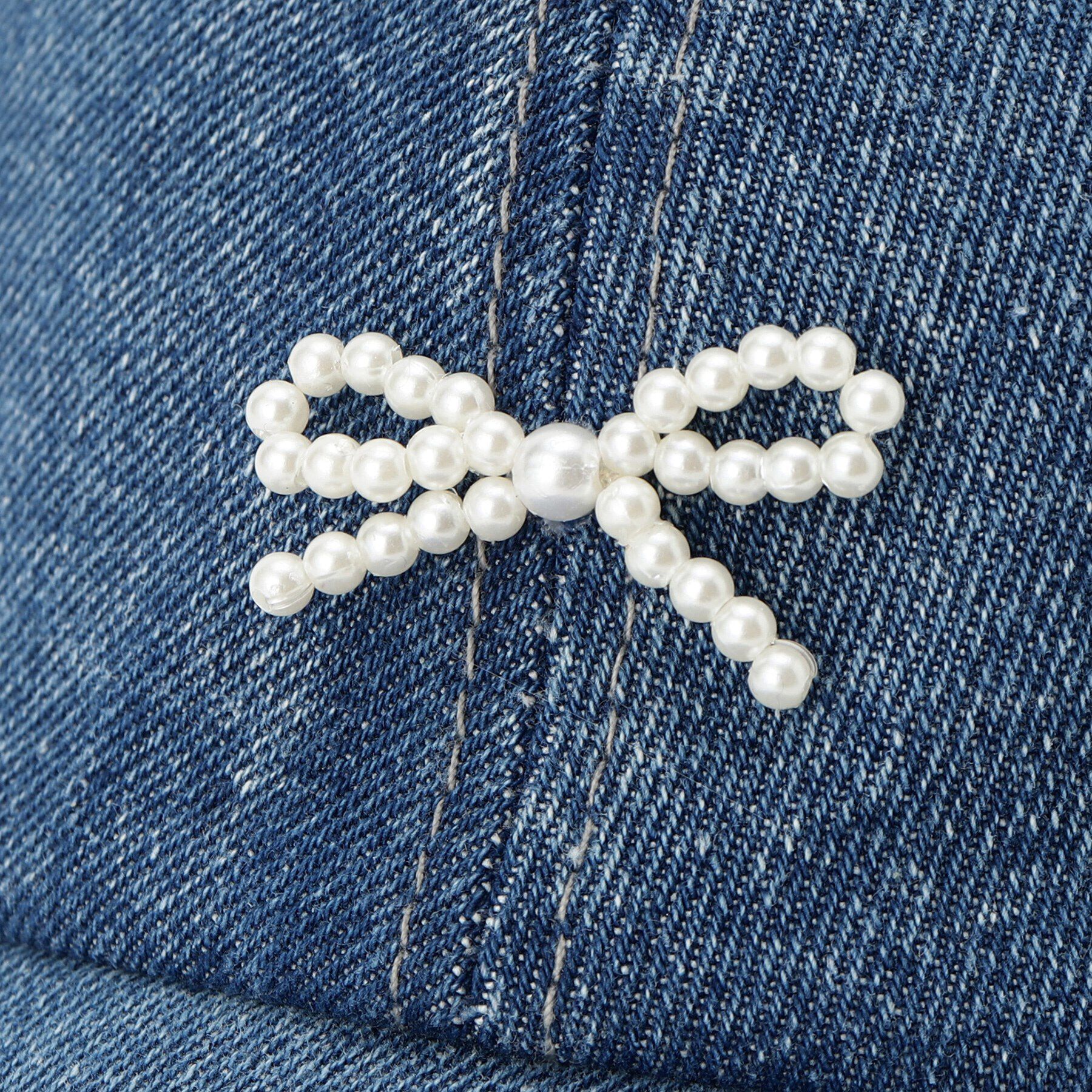 Grandedge「パール調リボンデニムキャップ」|キャップ・キャスケット|