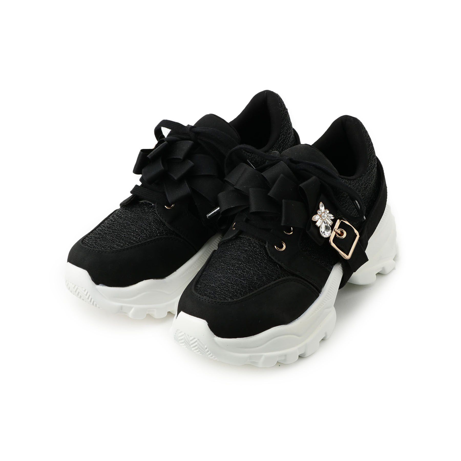 ESPERANZA「ツインリボンベルト付きラメスニーカー」|スニーカー|