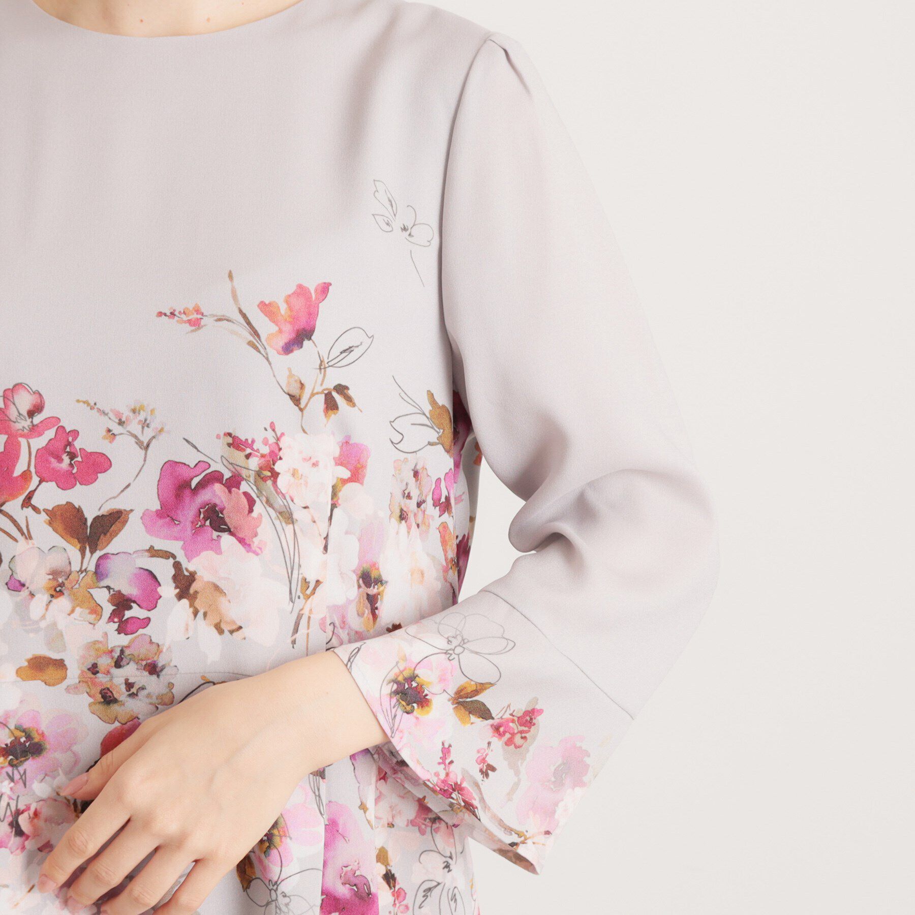 SunaUna「【着るだけでスタイルアップ／&yours project】パネルプリントワンピース」|ワンピース|