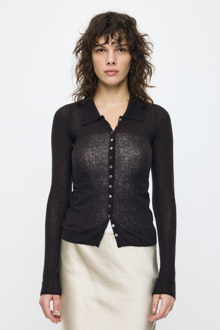 MOUSSY「SHEER KNIT SHIRT シャツ」|ニット・セーター|