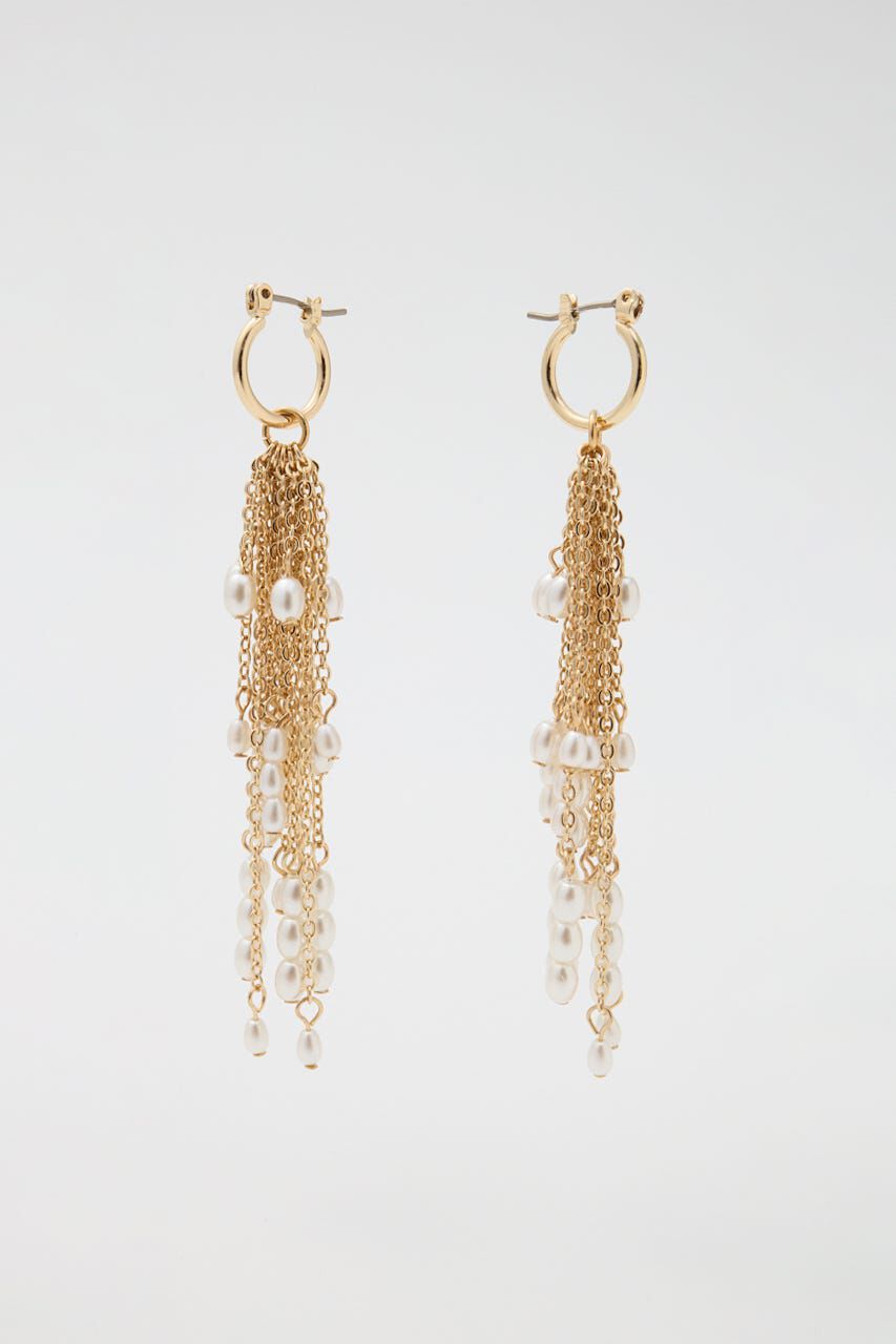 MOUSSY「F/PEARL FRINGE イヤリング」|ピアス|GLD
