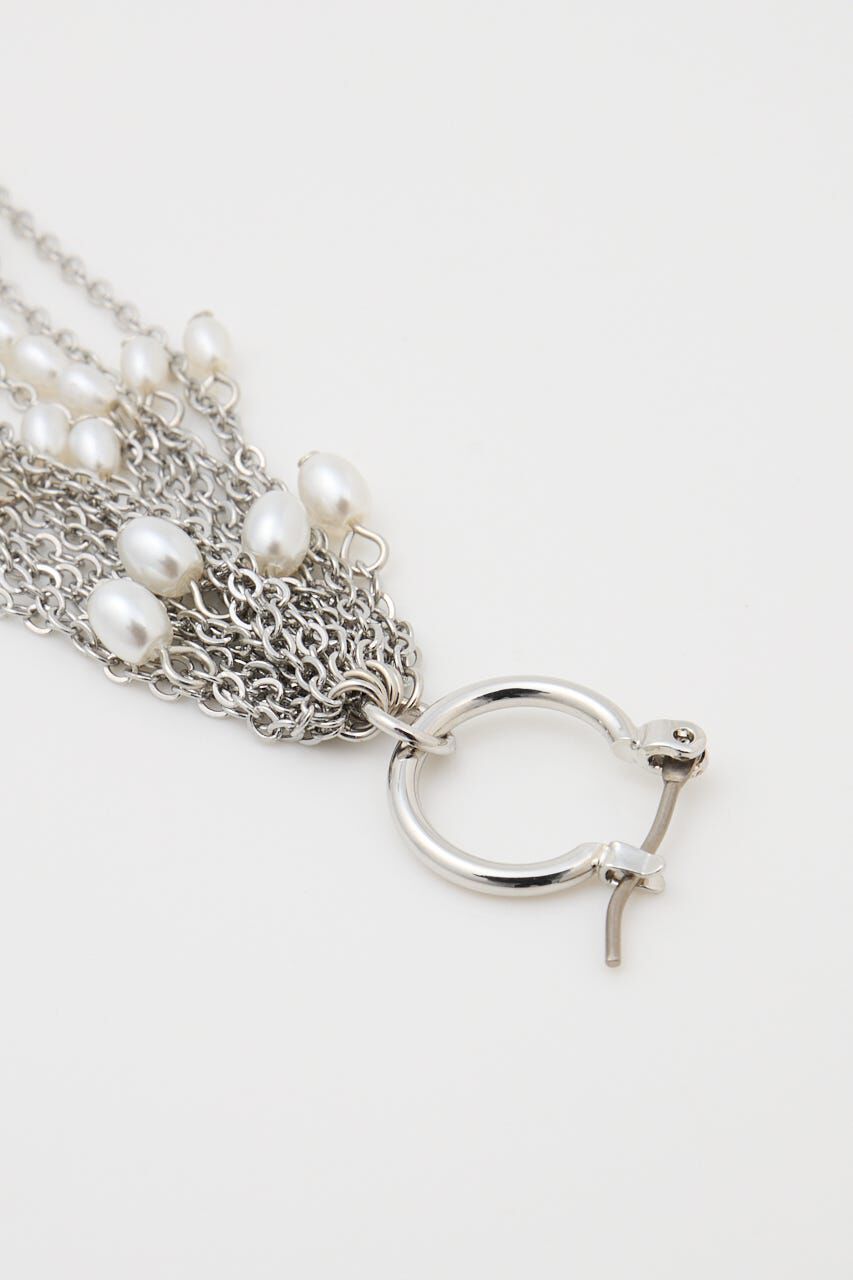 MOUSSY「F/PEARL FRINGE イヤリング」|ピアス|