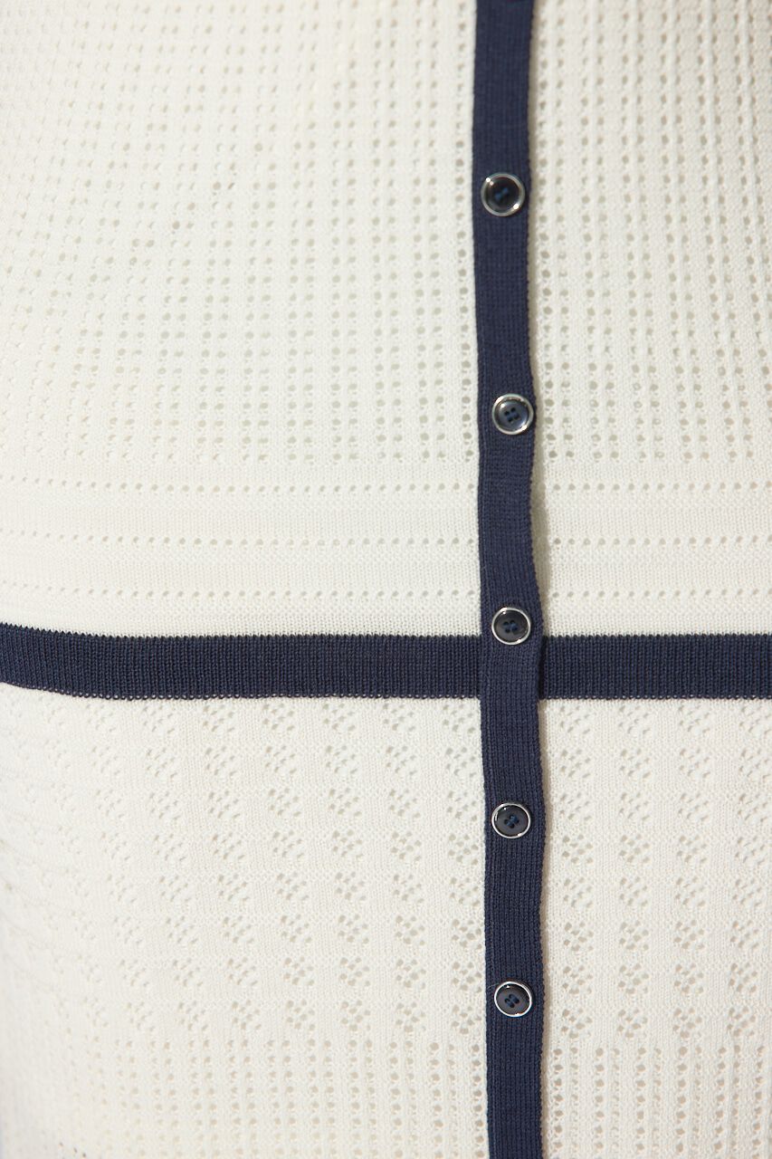 rienda「2WAYフリンジライン配色クロシェニットワンピース」|ワンピース|