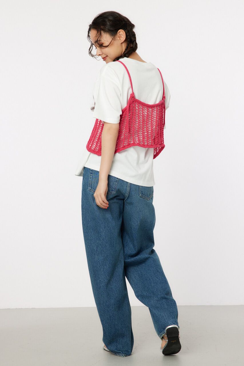 RODEO CROWNS「ラメニットメッシュビスチェ」|キャミソール|