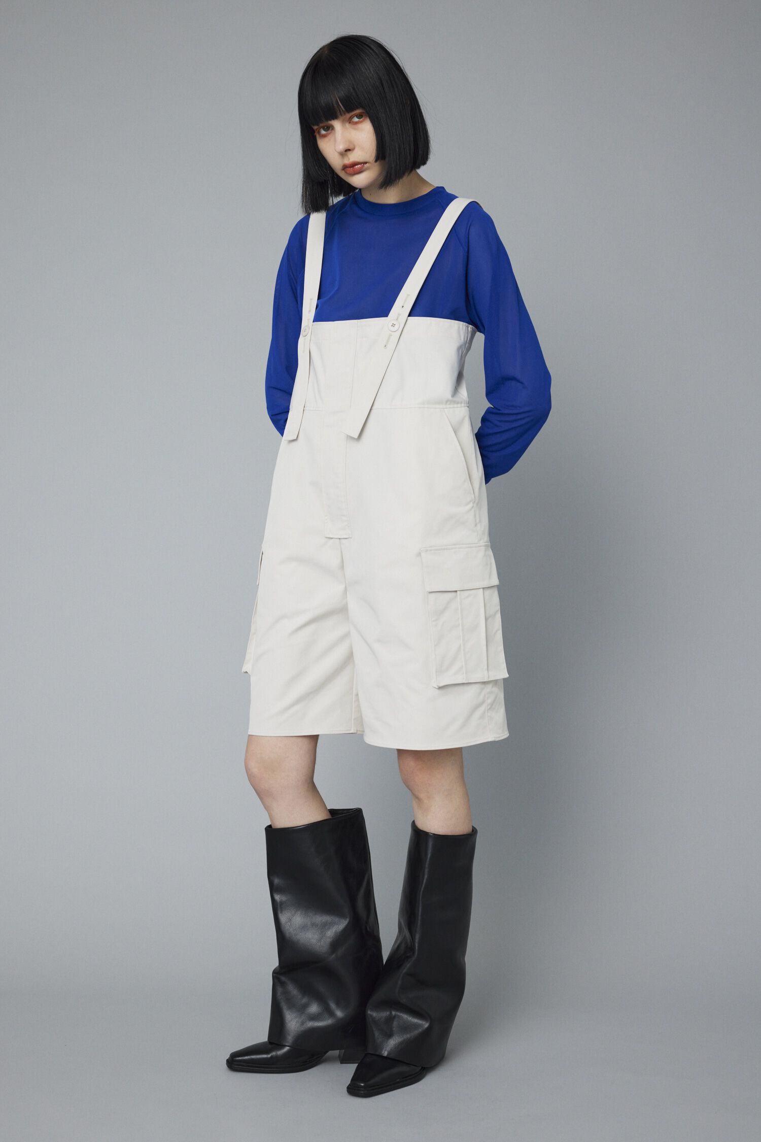 HeRIN.CYE「Suspender half pants」|その他|O/WHT1
