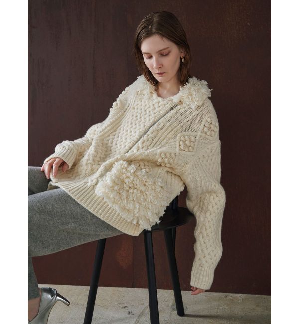 ELENDEEK「CABLE ZIP BZ」|ブルゾン・スタジャン|アイボリー