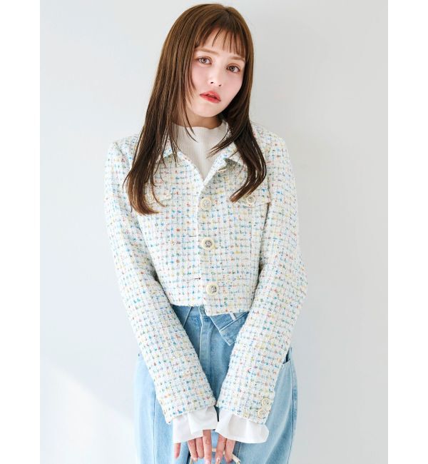 dazzlin「【セットアップ対応】2WAYスリーブツイードジャケット」|その他|オフホワイト