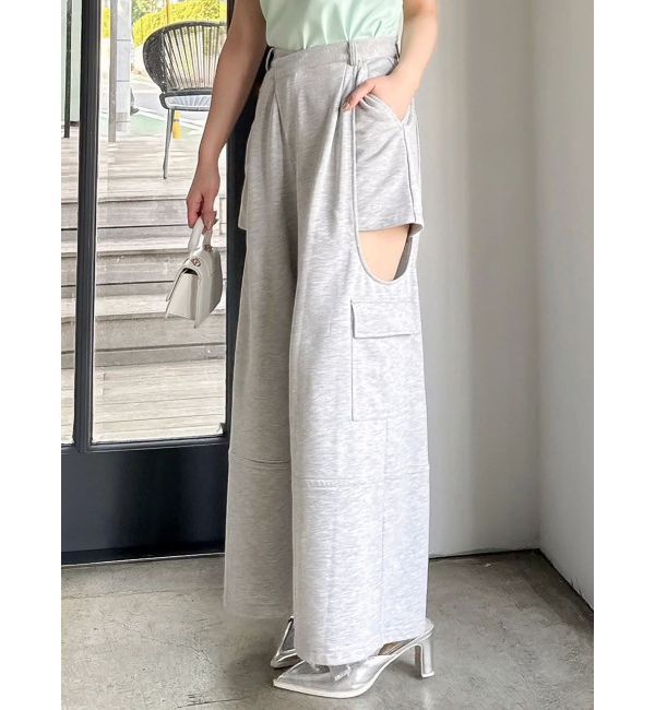 dazzlin「サイドーオープンワイドカーゴパンツ」|カーゴ|グレー