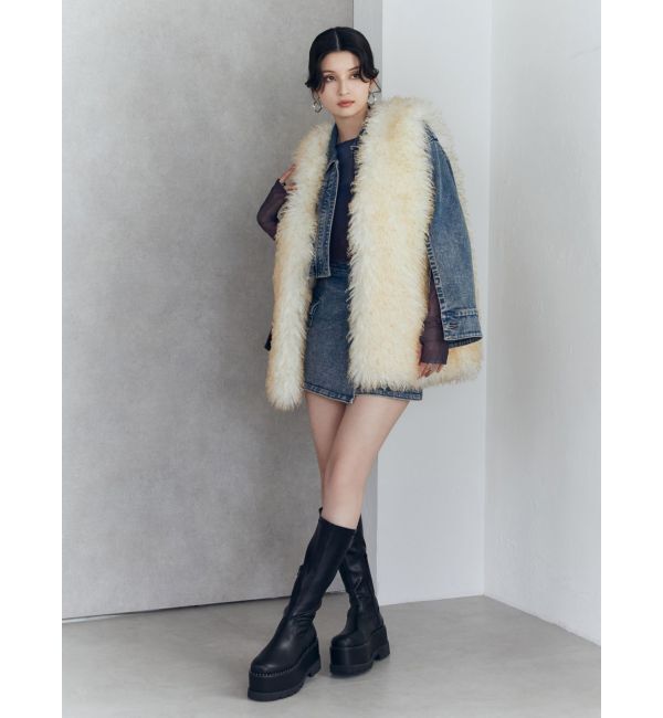 MURUA「ストレッチ厚底ハーフブーツ」|ロングブーツ|