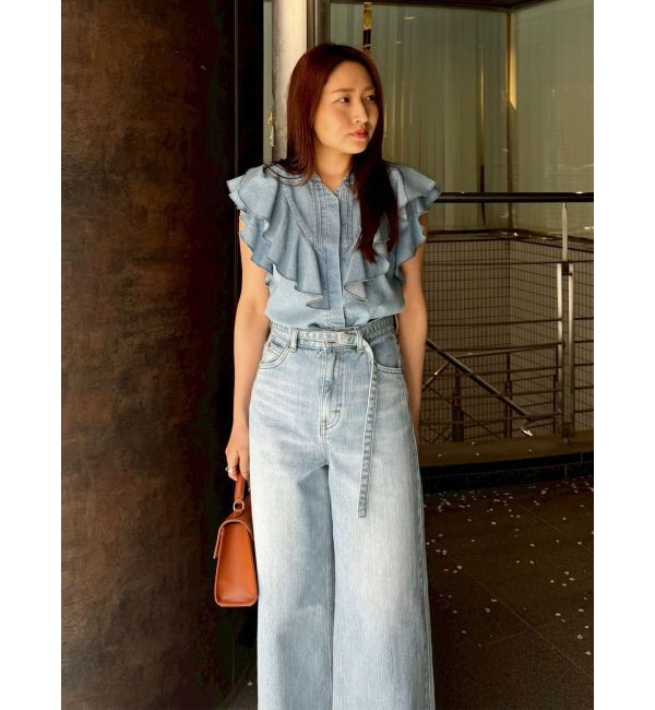 LAGUNAMOON「【Leeコラボ】Vネックフリルタックブラウス」|シャツ・ブラウス|