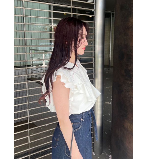 LAGUNAMOON「【Leeコラボ】Vネックフリルタックブラウス」|シャツ・ブラウス|