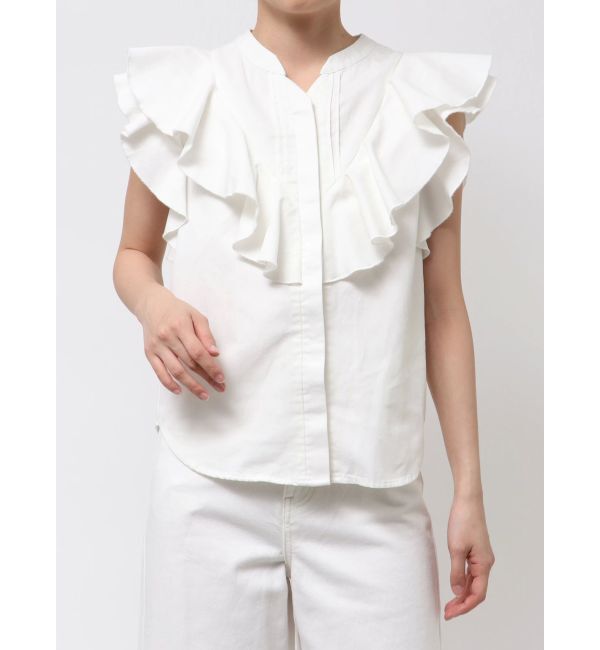 LAGUNAMOON「【Leeコラボ】Vネックフリルタックブラウス」|シャツ・ブラウス|