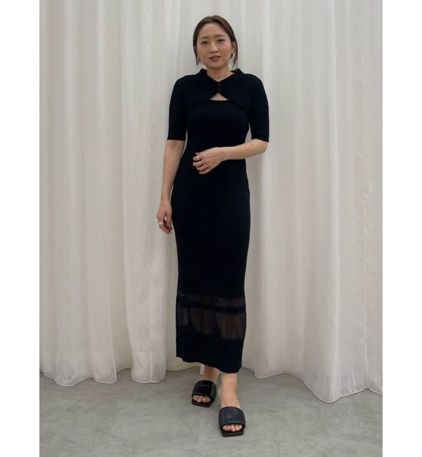 LAGUNAMOON「【追加生産】クロップドカーデセットニットワンピース」|ワンピース|