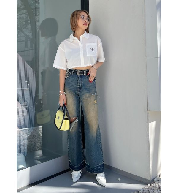 EVRIS「ワンポイントショートシャツ」|シャツ・ブラウス|